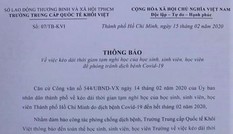 Một trường trung cấp ở TPHCM cho học sinh nghỉ hết tháng 3
