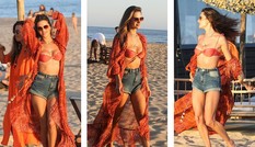 Alessandra Ambrosio mặc áo bơi bé xíu ‘quẩy’ hết mình trên bãi biển