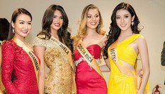 Huyền My diện đầm xẻ nổi bật giữa dàn thí sinh Miss Grand