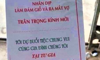 Xôn xao tấm thiệp mời ‘làm đám giỗ và ra mắt vợ’ của cụ ông 81 tuổi