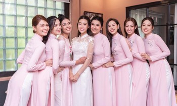 Lễ hỏi của Đỗ Mỹ Linh nhưng mọi sự chú ý lại 'va vào' dàn Hoa hậu đình đám xuất hiện bên cạnh cô dâu