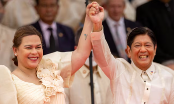 Phó Tổng thống Philippines Sara Duterte và Tổng thống Ferdinand "Bongbong" Marcos Jr., trong lễ nhậm chức vào tháng 6/2022. (Ảnh: Reuters)