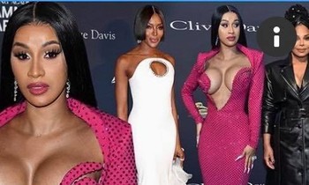 Đỏ mặt thấy nữ rapper nổi loạn Cardi B hở ngực bạo tại tiệc tiền Grammy