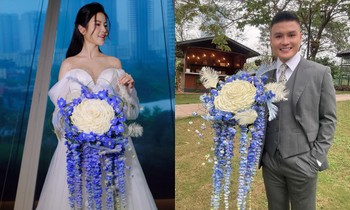 Vì sao phu nhân ông xã Quang Hải - Chu Thanh Huyền lại sở hữu bó hoa cưới độc kỳ lạ cho tới thế?