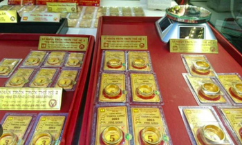 Giá vàng nhẫn tròn trơn trong nước 75,3 – 76,9 triệu đồng/lượng mua vào - bán ra. (Ảnh:BTMC). 