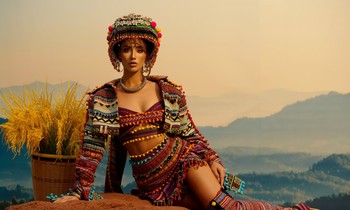 ‘Bông hồng lai’ Lydie Vũ diện trang phục thổ cẩm lấy cảm hứng từ Tây Bắc tại 'Miss Supranational 2024'