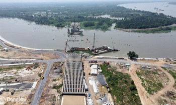 Dự án Cầu Vàm Cái Sứt (Đồng Nai) chậm tiến độ. Ảnh: BĐN