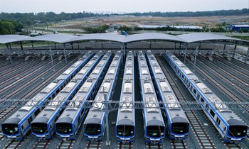 Đoàn tàu metro số 1 TPHCM tại depot Long Bình (TP Thủ Đức) Ảnh: Duy Anh