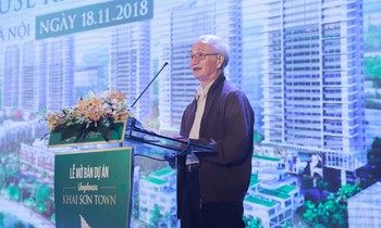 TS. Đào Ngọc Nghiêm chia sẻ tại sự kiện mở bán shophouse Khai Sơn Town ngày 18/11/2018