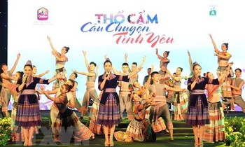 Biểu diễn nghệ thuật tại lễ khai mạc. (Ảnh: Quốc Khánh/TTXVN)
