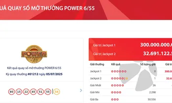 Vé số trúng độc đắc Vietlott gần 33 tỷ đồng được bán ra ở TPHCM