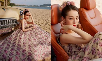 Khoe bộ ảnh trên bãi biển, Địch Lệ Nhiệt Ba khiến dân mạng xuýt xoa vì đẹp như hoa tiên tử