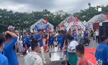 Xôn xao clip nghi học sinh thi uống bia tại một hội trại ở Uông Bí, sự thực ra sao?