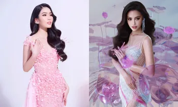Bất ngờ phát hiện Ngọc Châu, Phương Anh “đụng hàng” váy dạ hội ở đấu trường quốc tế