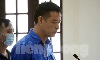 Cựu Trưởng Công an quận Đồ Sơn Trần Tiến Quang tại phiên sơ thẩm ngày 21/7/2022.