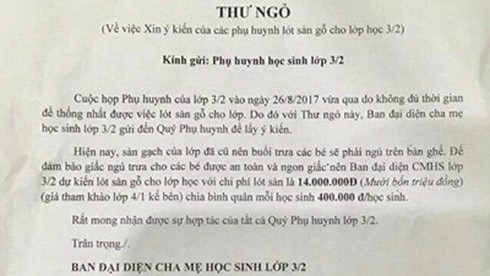 Phụ huynh gửi đơn lên Chính phủ kiến nghị giải tán... Hội phụ huynh