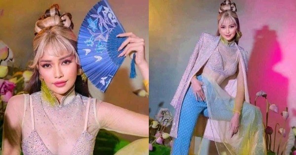 Hoa hậu Ngọc Châu mặc áo dài xuyên thấu, bị chê dung tục
