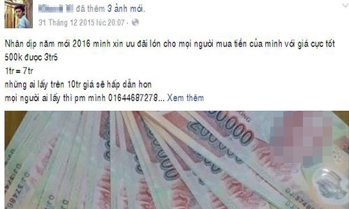 Công Khai Rao Bán Tiền Giả Trên Facebook
