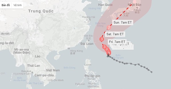 Siêu bão Trami đang hoành hành trên tây Thái Bình Dương, được ghi lại trên bản đồ vệ tinh Đài Loan. Xem bức ảnh hùng vĩ của siêu bão này trên Google Map, thực sự sống động và ấn tượng.