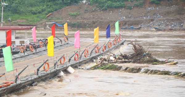 Nước sông Hồng dâng cao, cầu phao Phong Châu tạm dừng hoạt động