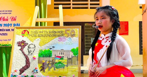 Thiếu nhi Nghệ An làm tranh hạt mừng 50 năm ngày non sông thống nhất