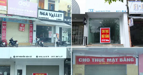 Loạt mặt bằng kinh doanh ở Nghệ An đóng cửa, treo biển nghỉ bán