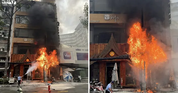 Cháy cáp quang dữ dội tại trung tâm TPHCM, lửa lan vào quán ăn, thực khách tháo chạy