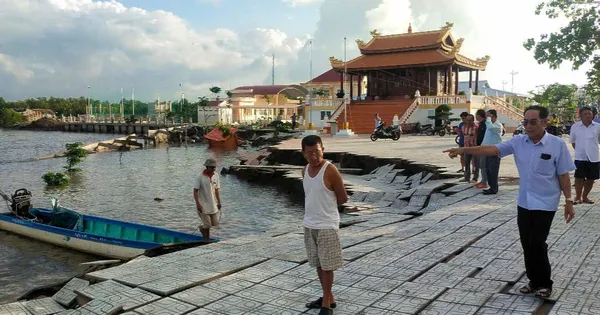 Sạt lở sát chân di tích miếu bà Thủy Long