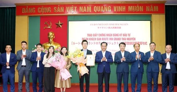 Thái Nguyên trao Chứng nhận đăng ký đầu tư Dự án khách sạn hạng sang