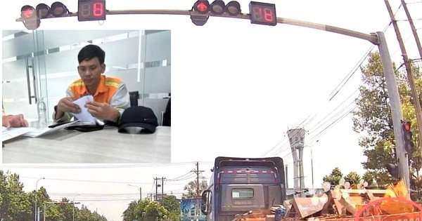 Sợ trễ giờ, tài xế xe đầu kéo liên tục vượt đèn đỏ ở Bình Dương