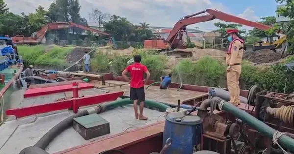 Liên tiếp bắt giữ tàu hút, chở cát lậu ở Vĩnh Long