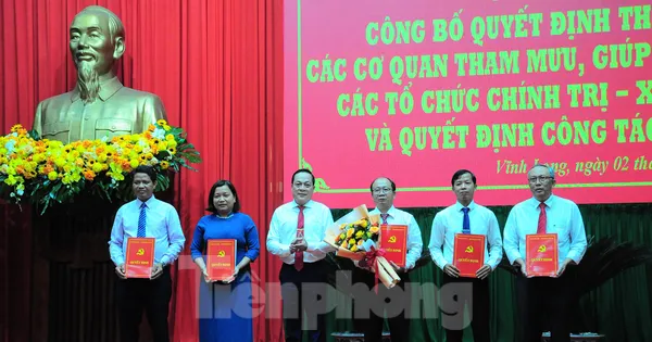 Vĩnh Long công bố lãnh đạo các cơ quan Đảng sau hợp nhất
