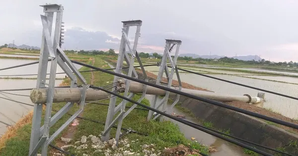 Một người tử vong, hàng loạt cột điện đổ gãy do giông, sét ở Thanh Hóa