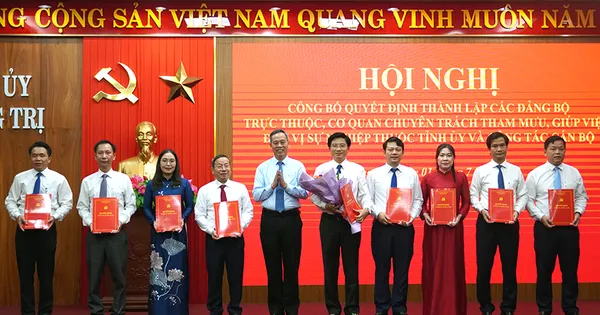 Thành lập, bổ nhiệm lãnh đạo các Đảng bộ, cơ quan chuyên trách, đơn vị trực thuộc Tỉnh ủy Quảng Trị