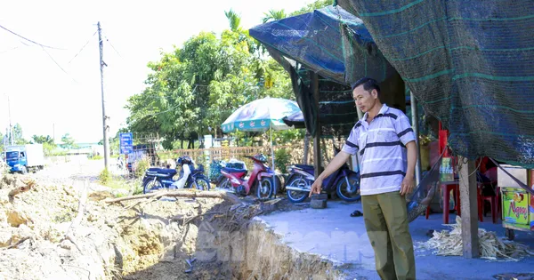Thi công mương thoát nước QL14B dang dở, dân khổ vì bụi và nguy hiểm rình rập