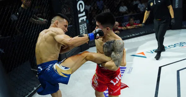 Lê Văn Tuần giành đai vô địch LION Championship nhờ đòn đá thần sầu knock-out Phạm Văn Nam