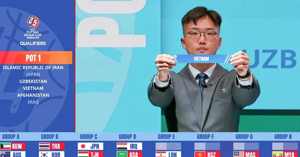 Futsal Việt Nam cùng bảng Trung Quốc ở vòng loại châu Á 2026