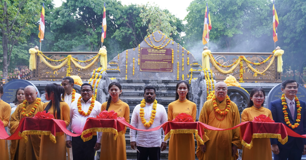 Tổng thống Sri Lanka cắt băng khánh thành khuôn viên cây Bồ đề thiêng tại chùa Bái Đính