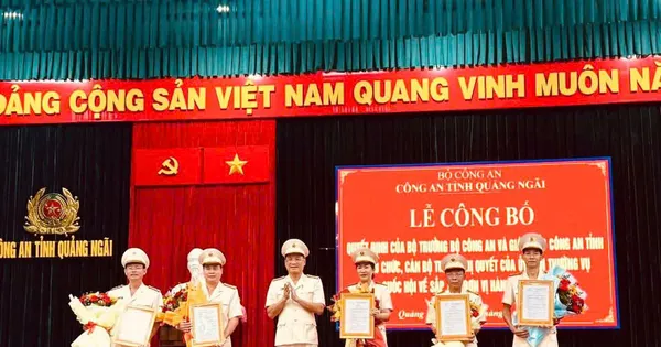 Quảng Ngãi có bao nhiêu phó Giám đốc Công an tỉnh sau sáp nhập?