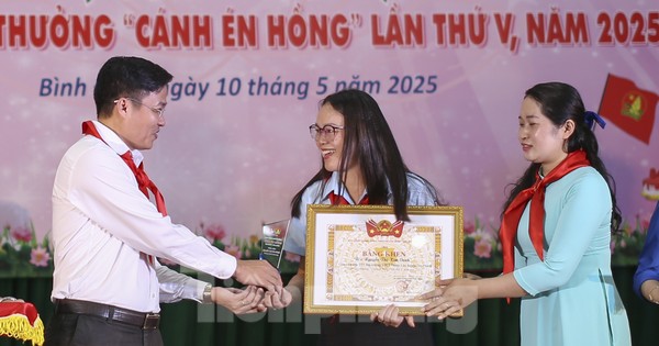 Bình Định trao giải thưởng 'Cánh én hồng' cho giáo viên Tổng phụ trách Đội tiêu biểu
