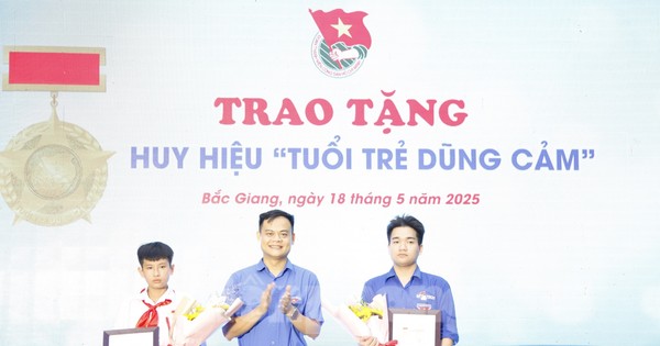 Bắc Giang trao huy hiệu 'Tuổi trẻ dũng cảm' cho đoàn viên và học sinh cứu người
