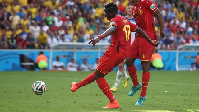 'Thần đồng' bóng đá Bỉ bất ngờ cập bến Liverpool Origi trong màu áo tuyển Bỉ tại World Cup 2014