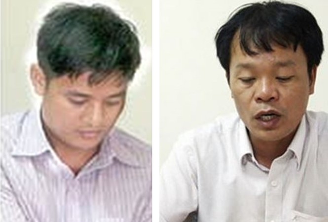 Chìm ca nô ở Cần Giờ 9 người tử vong: Hai giám đốc hầu tòa Cáo trạng vừa công bố tại tòa truy cứu trách nhiệm ông Quyết (trái) và ông Đảo.
