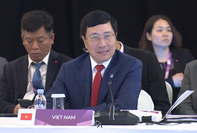 ASEAN trông đợi kết quả quan trọng từ thượng đỉnh liên Triều Phó Thủ tướng, Bộ trưởng Ngoại giao Phạm Bình Minh tại hội nghị. (Ảnh: BNG)