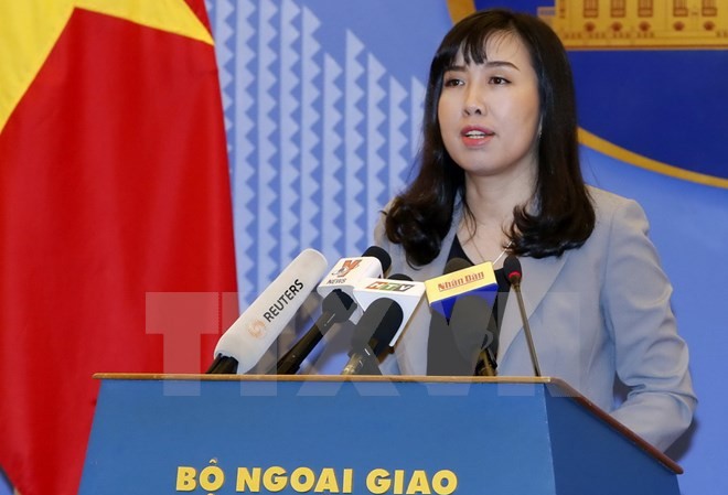 Việt Nam yêu cầu Trung Quốc chấm dứt tập trận ở Hoàng Sa Người Phát ngôn Bộ Ngoại giao Việt Nam Lê Thị Thu Hằng