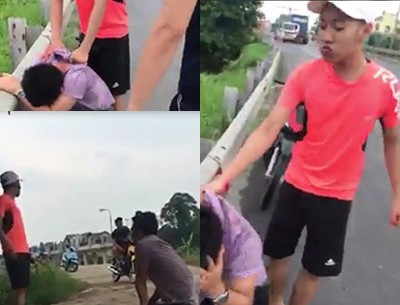 Rủ bà bầu vào nhà nghỉ, nam thanh niên bị đánh hội đồng Hình ảnh cắt từ video.