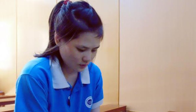 Bị cáo chối tội nhưng xin án tử hình vì thấy.... xấu hổ Lê Thị Liên tại phiên tòa ngày 14/4. Ảnh: Tân Châu.