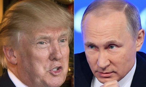 Nga xác nhận Putin và Trump sẽ có cuộc điện đàm đầu tiên Tổng thống Mỹ Donald Trump (trái) và Tổng thống Nga Vladimir Putin. Ảnh: SCMP.