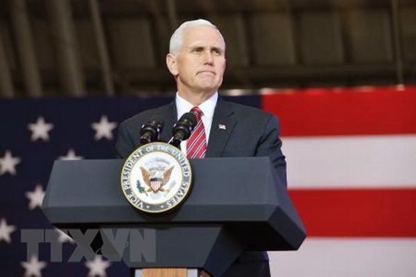 Bản tin 20H: Mỹ ra ‘tối hậu thư’ với Triều Tiên Phó Tổng thống Mỹ Mike Pence. (Nguồn: Kyodo/TTXVN)