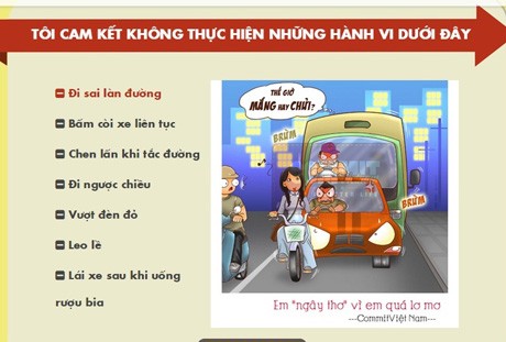 Thành Lộc được Phó Thủ tướng khen Chú thích ảnh: Giao diện website commitvietnam